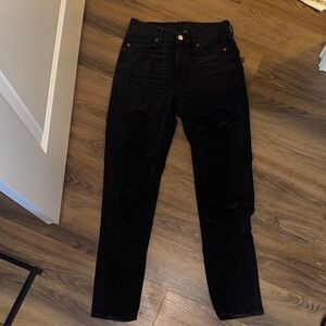 American Eagle Outfitters Black Ripped Skinny Jeans